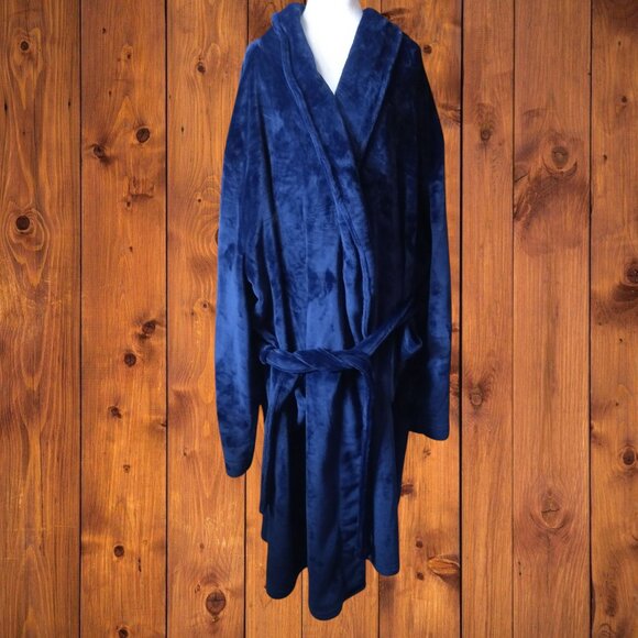 ross michaels Other - Ross Michaels Men's 2XL/3XL Blue Soft Belted Bathrobe Cozy Robe Loungewear